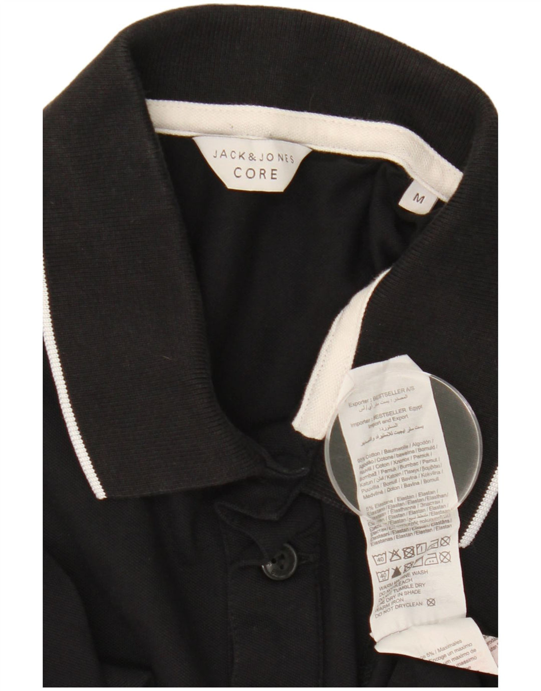 Jack & Jones Herren-Poloshirt aus mittelschwarzer Baumwolle