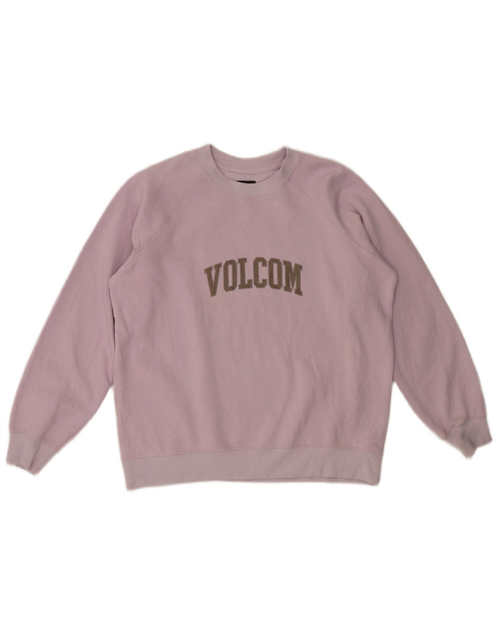 Volcom Womens Graphic Oversized Sweatshirt Pullover UK 14 Medium Purple
