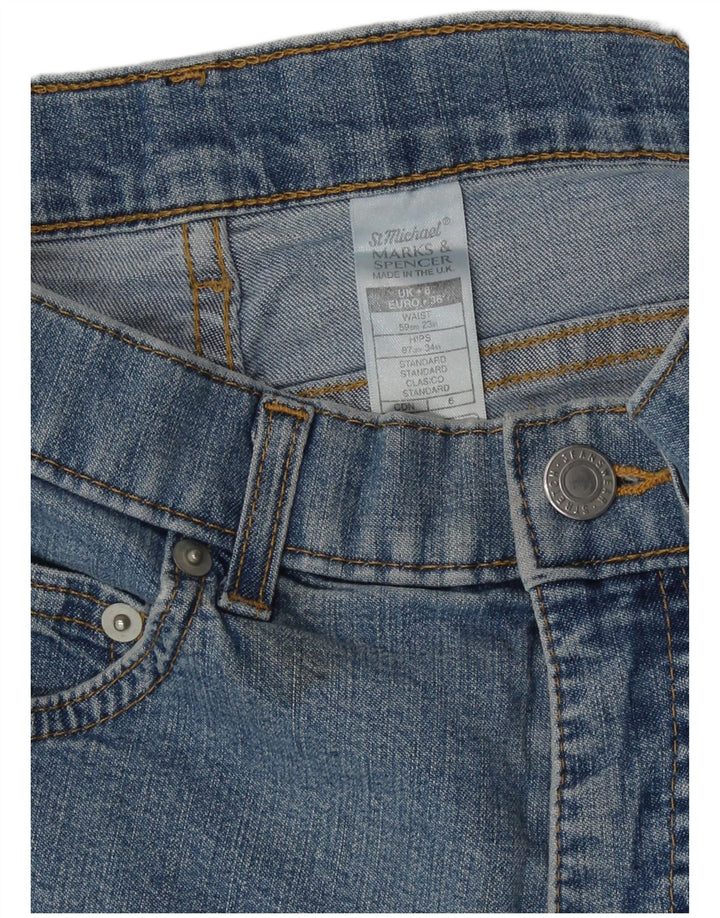 Marks & Spencer Damen Jeansshorts UK 8 Small W23 Blaue Baumwolle
