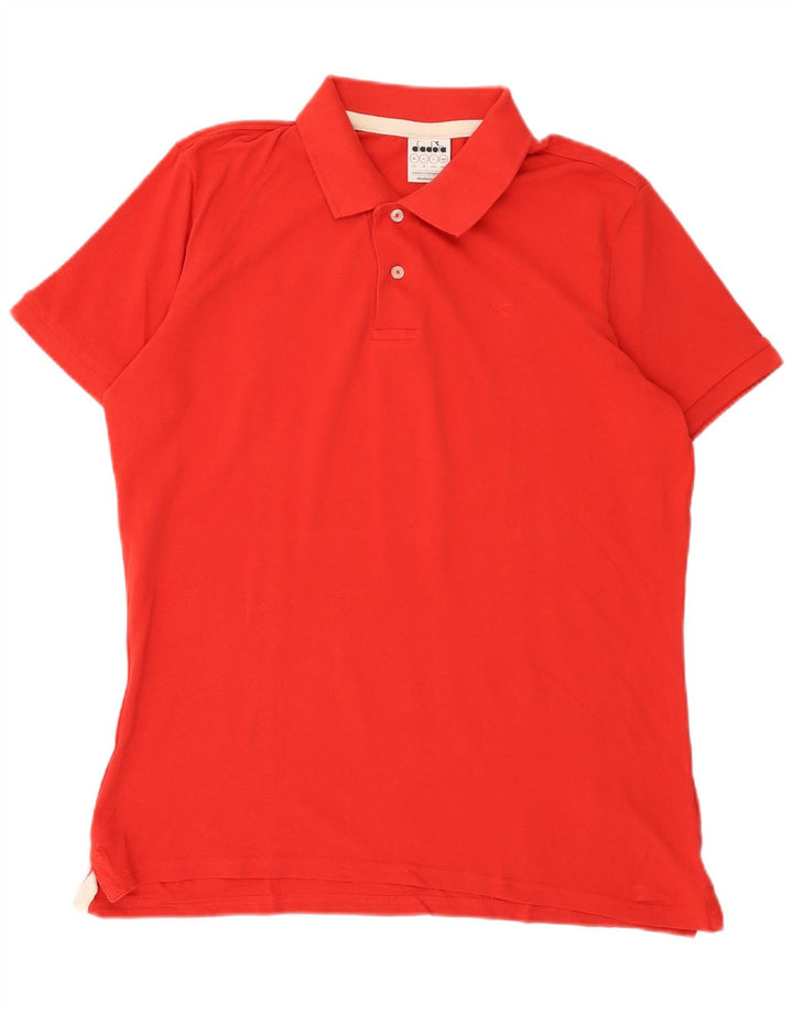 Diadora Herren-Poloshirt, große rote Baumwolle