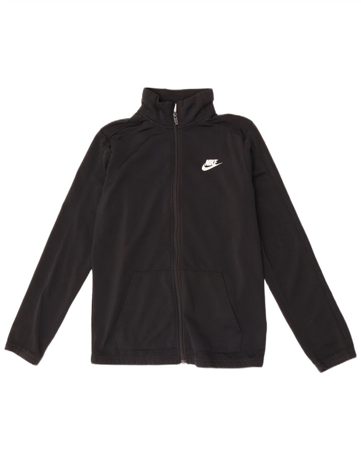 Nike Jungen-Trainingsanzug-Top-Jacke, 13–14 Jahre, XL, schwarzes Polyester