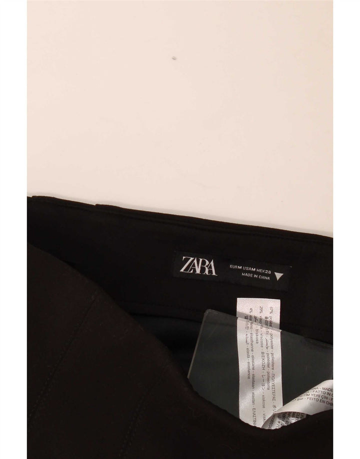 Zara Damen Minirock Medium W28 Schwarz Polyester