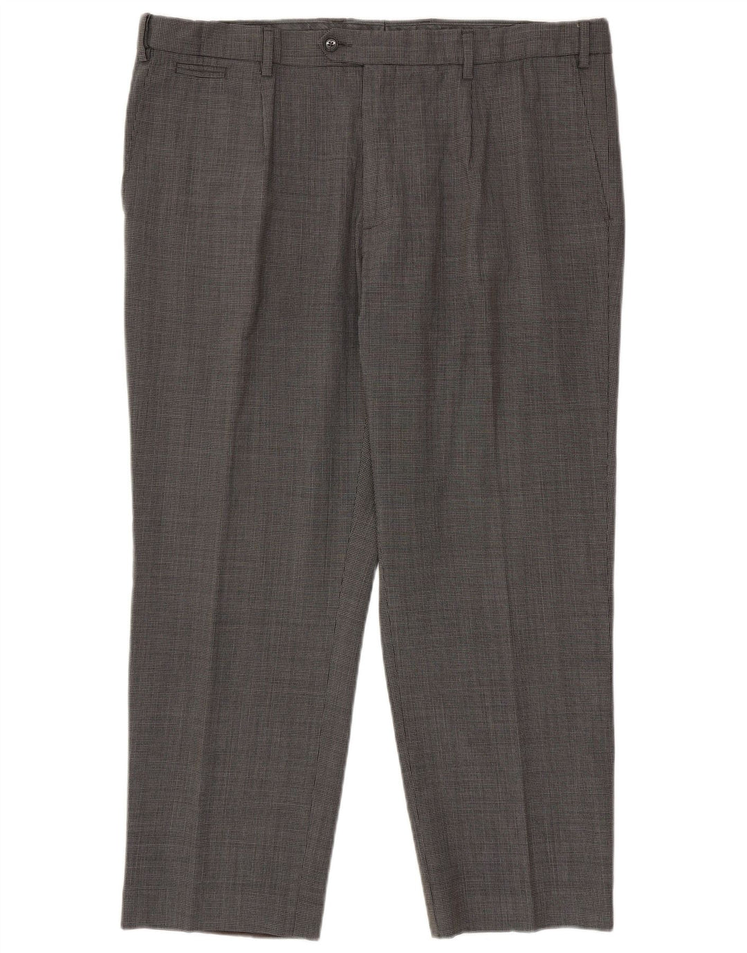 Marks & Spencer Herren-Anzughose in normaler Passform, W42, L29, Schwarz mit Hahnentrittmuster
