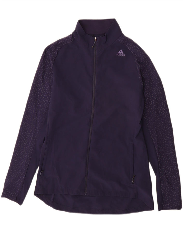 Adidas Damen-Lauf-Trainingsanzug-Oberteiljacke UK 8/10 Small Marineblau