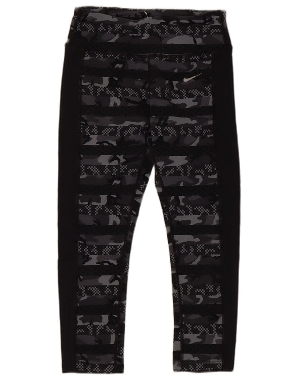 Nike Damen Dri Fit Capri-Leggings, Größe S, Größe S, Schwarz, Camouflage-Nylon