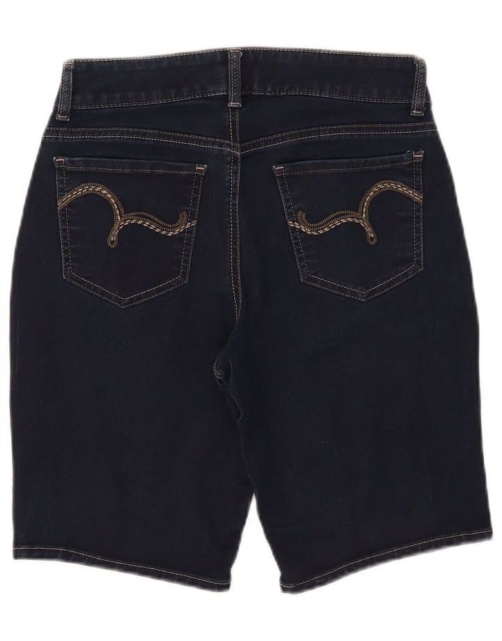 Lee Damen Riders Mid Rise Bermuda Denim Shorts W28 Medium Navy Blue