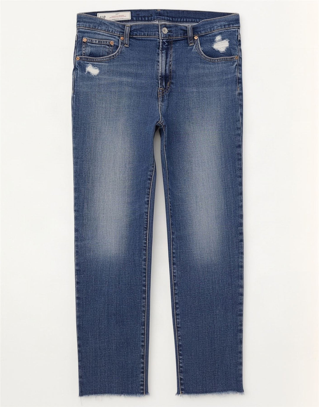 Gap Damen Girlfriend Distressed Mid Rise Slim Jeans W30 L27 Blau