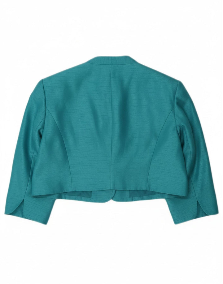 JACQUES VERT Damen 3/4 Ärmel Bolero Jacke UK 16 Large Türkis
