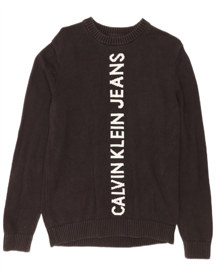 Calvin Klein Jeans Herren-Pullover mit Rundhalsausschnitt, mittelschwarz, klassisch