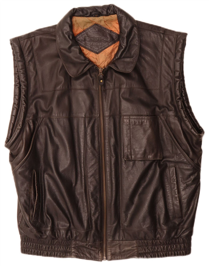 Prince Herren Lederweste IT 54 2XL Schwarz