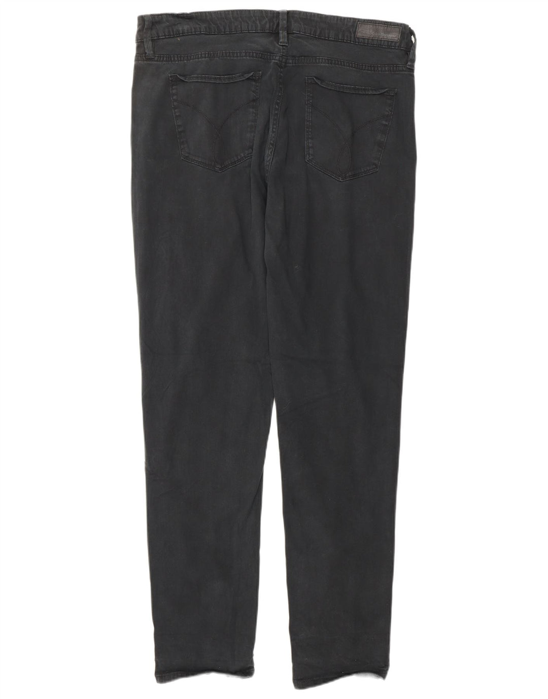 CALVIN KLEIN Damen Slim Jeans US 14 XL W34 L32 Schwarze Baumwolle