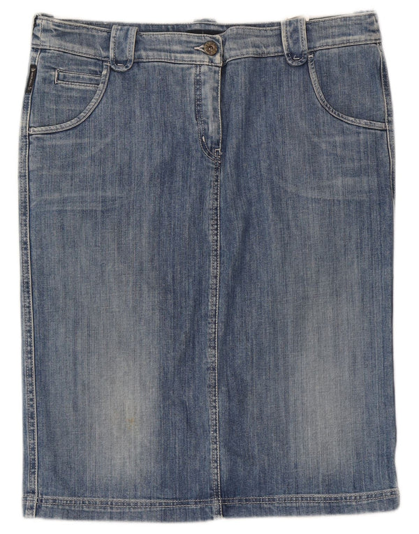 Armani Damen Jeansrock UK 16 Large W34 Blaue Baumwolle
