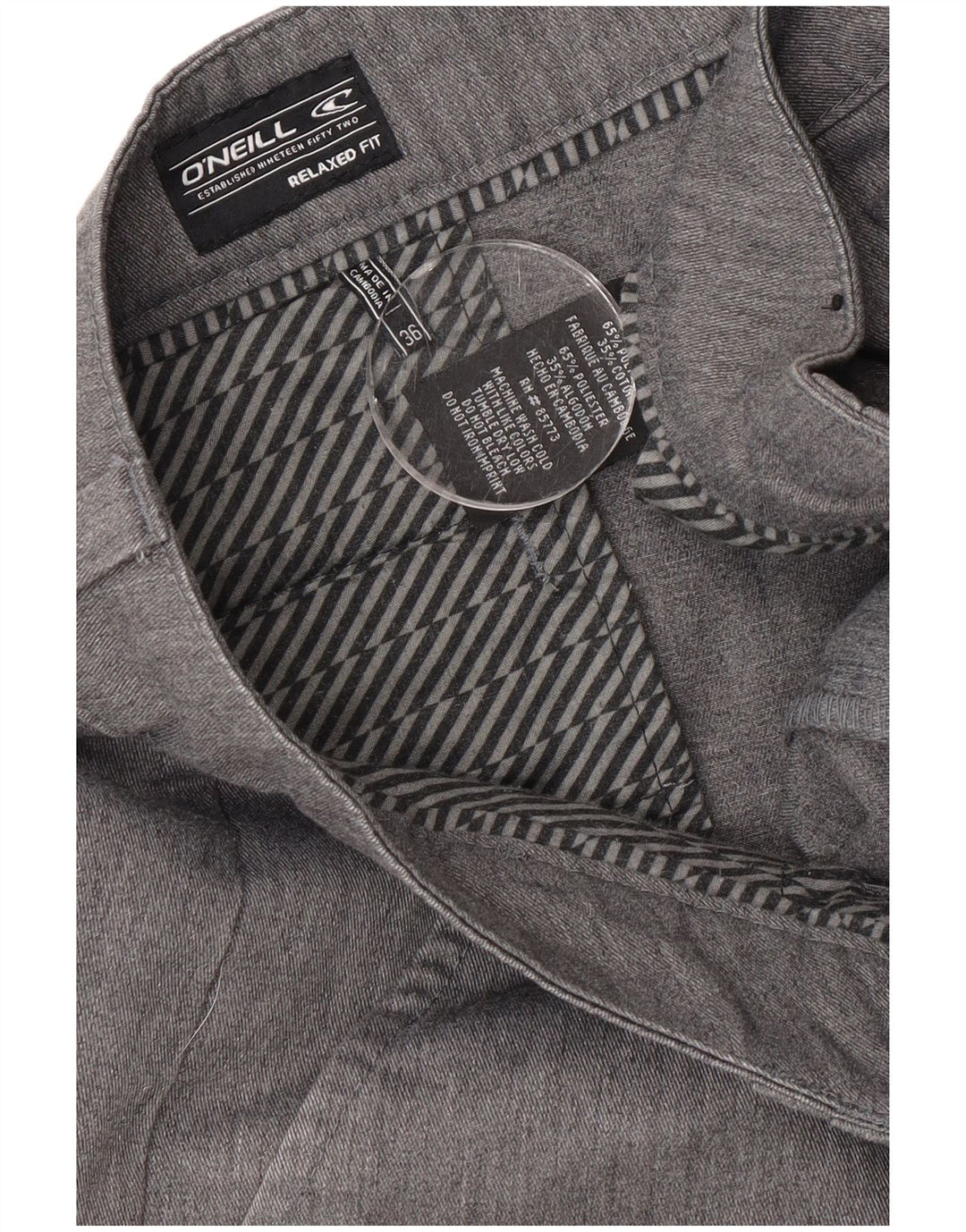 O'Neill Herren Relaxed Fit Cargo Shorts W36 Large Grau Polyester