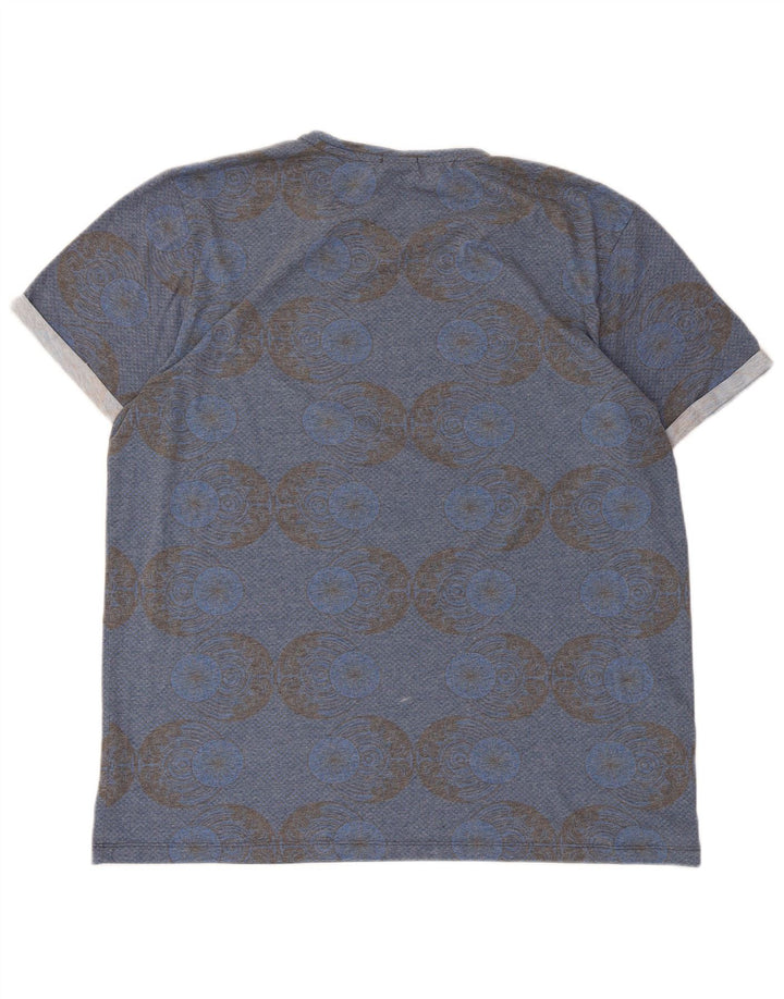 Jack & Jones Herren-T-Shirt mit Grafik, 2XL, blau, geometrisch, Polyester