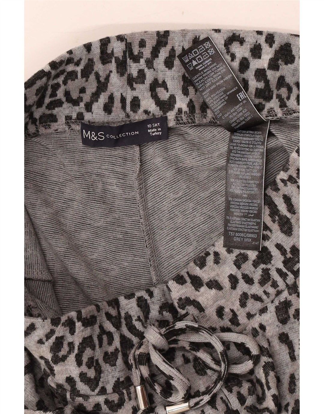 Marks & Spencer Damen-Hose mit kurzem Schnitt, Gr. 10, Größe S, W28, L23, Grau