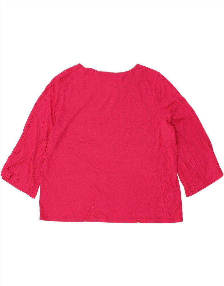 LAURA ASHLEY Womens Top 3/4 Sleeve UK 16 Large Pink Modal Vintage Laura Ashley and Second-Hand Laura Ashley from Messina Hembry 
