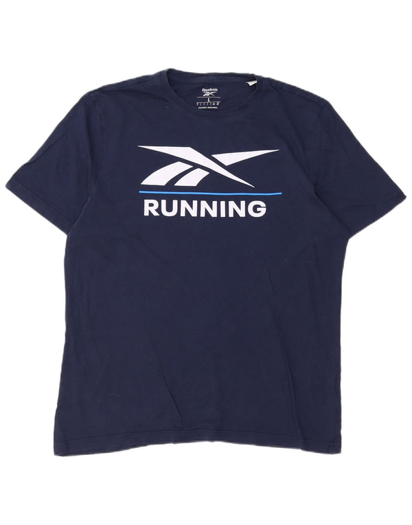 REEBOK Herren-T-Shirt mit Grafik, groß, marineblau, Baumwolle
