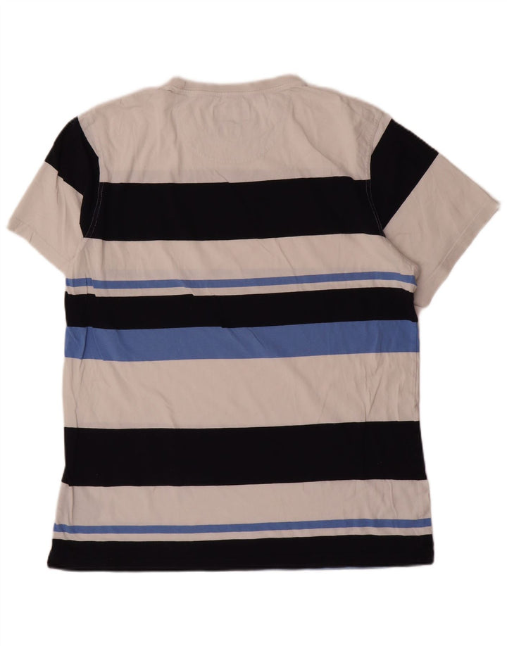 Barbour Herren T-Shirt Top Große weiß gestreifte Baumwolle