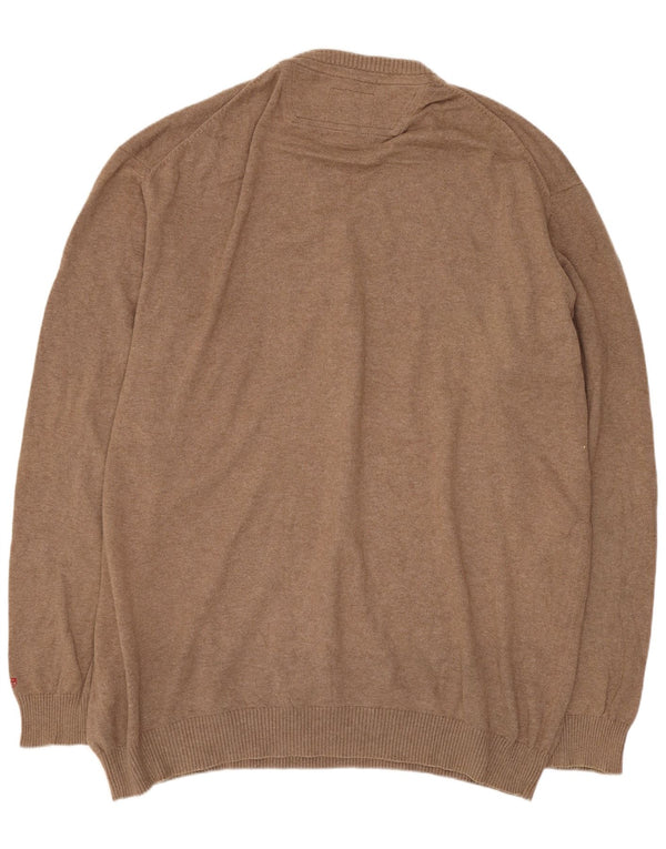 Pierre Cardin Herren-Pullover mit V-Ausschnitt, 4XL, beige Baumwolle