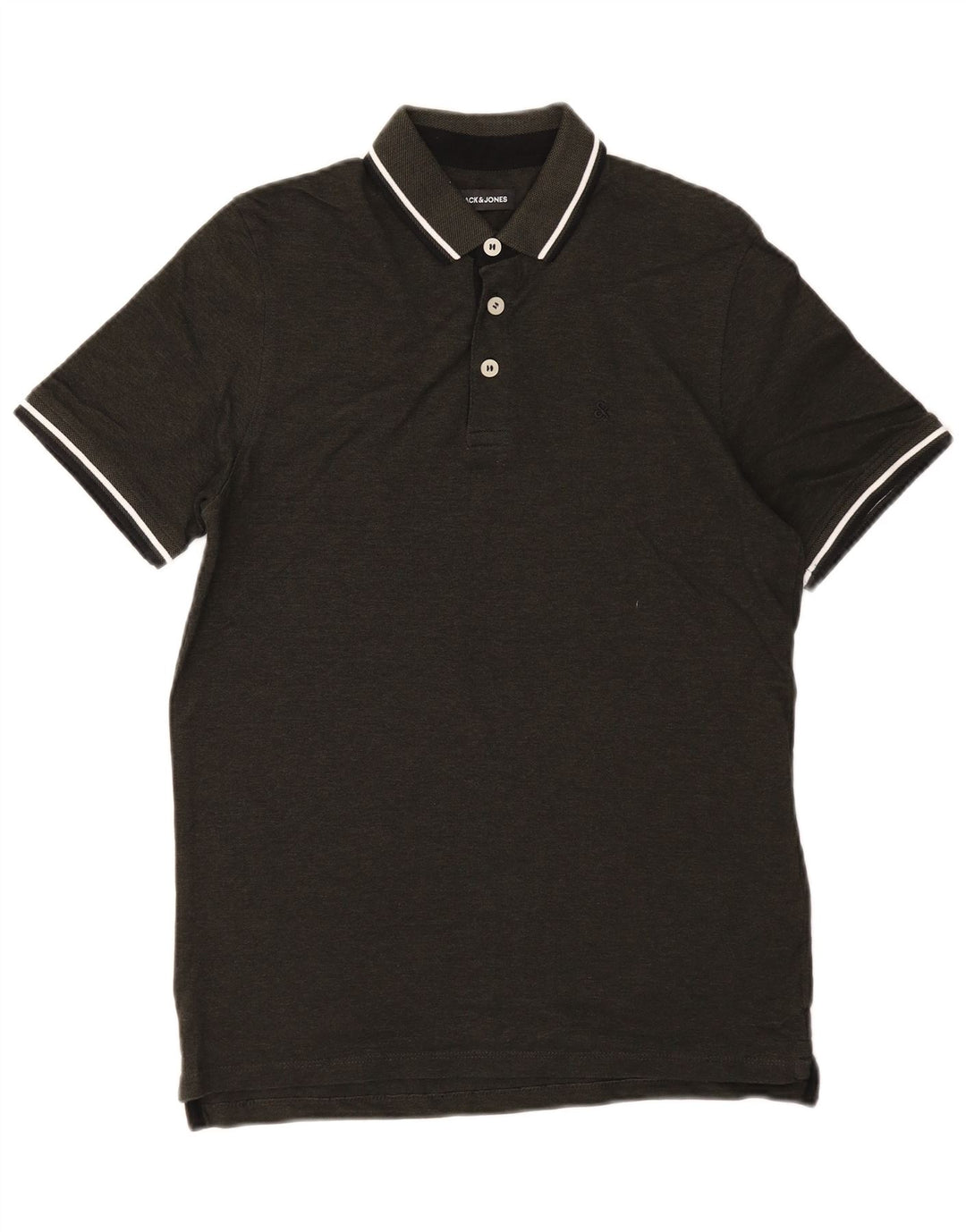JACK & JONES Herren-Poloshirt aus mittelgrün gestreifter Baumwolle