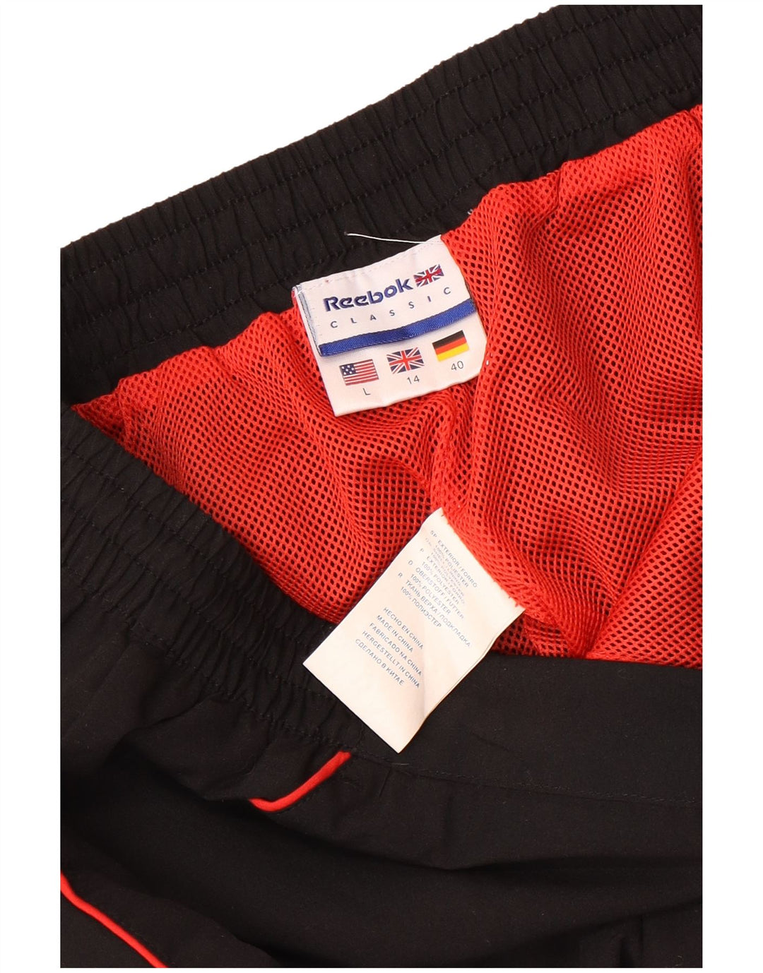 Reebok Damen Trainingshose UK 14 Large Schwarz Polyester