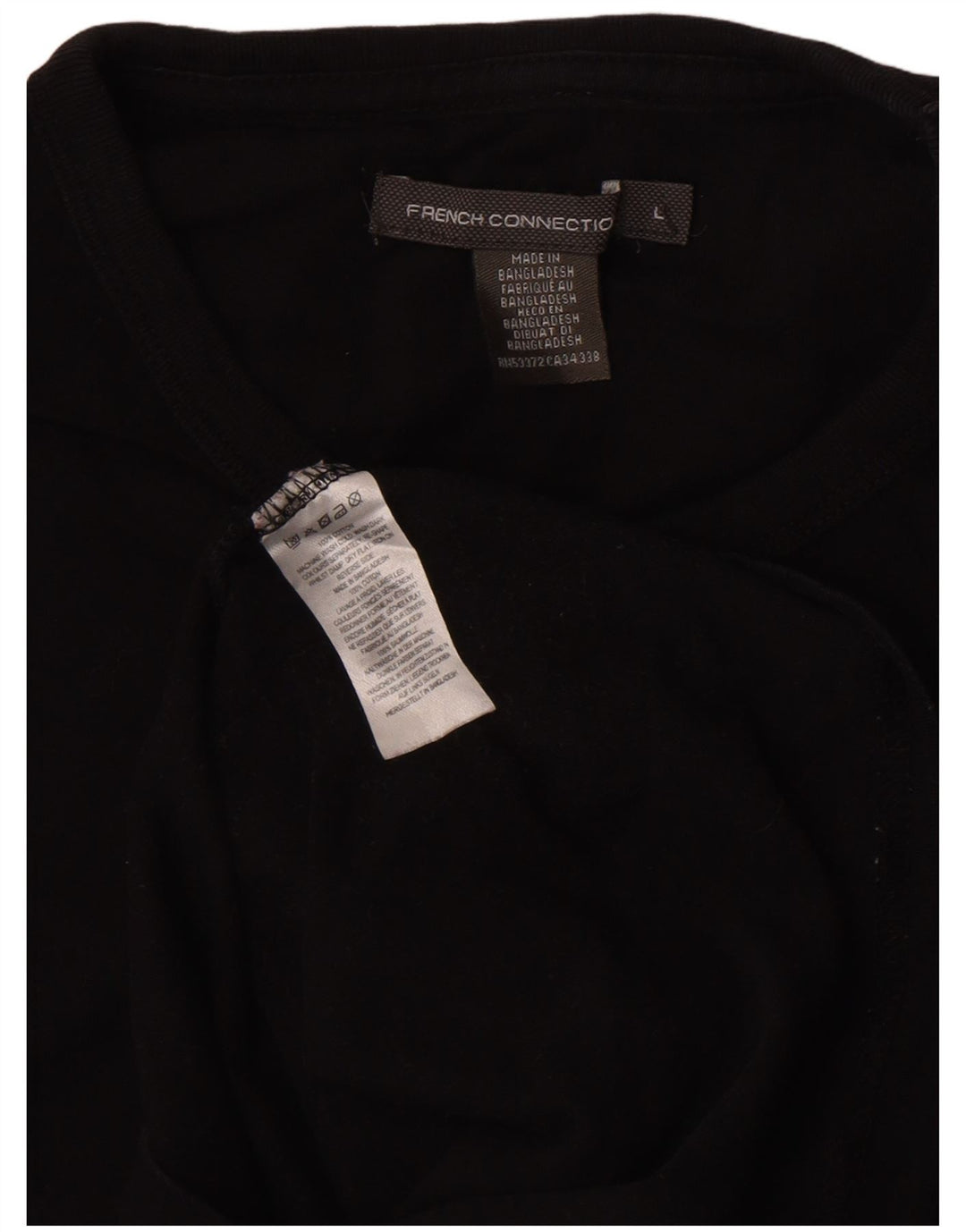 French Connection Damen T-Shirt Top UK 14 Large Schwarz Baumwolle