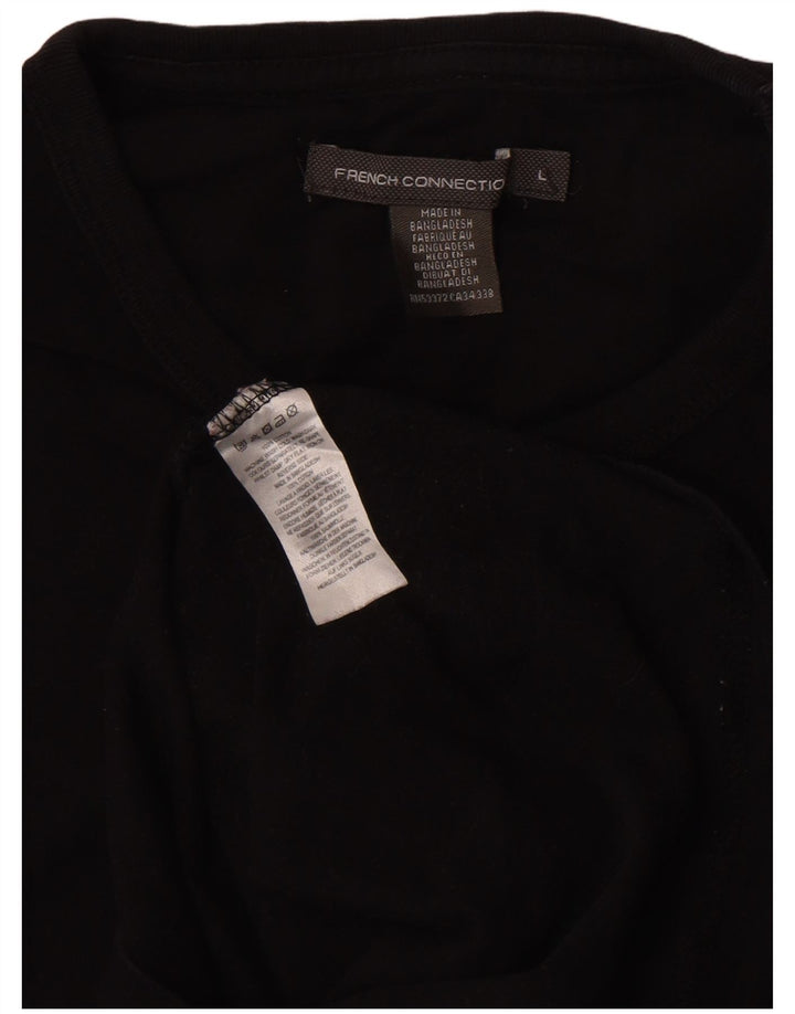 French Connection Damen T-Shirt Top UK 14 Large Schwarz Baumwolle