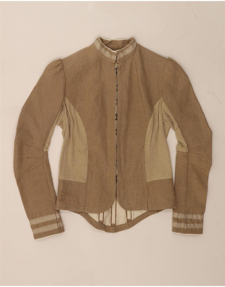 Denham Damen Trachtenblazer Jacke UK 14 Mittelbeige Farbblock