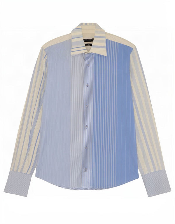 Harris&Harold Herrenhemd Größe 41 16 Große blau gestreifte Baumwolle