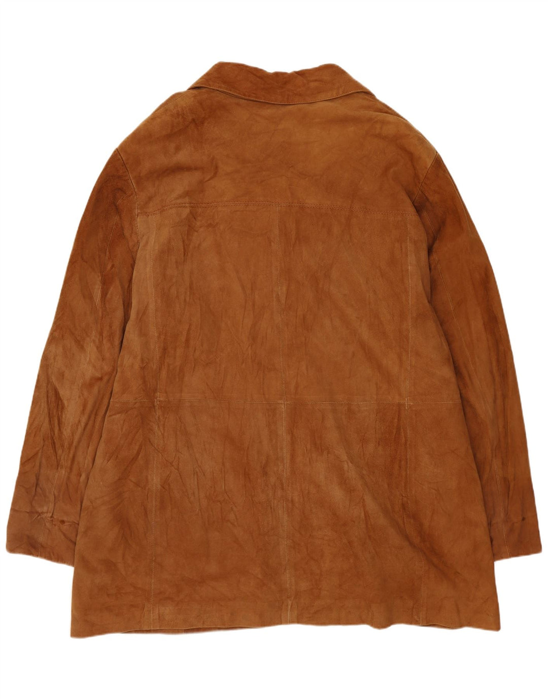 VINTAGE Damen Wildledermantel UK 20 2XL Beige Leder