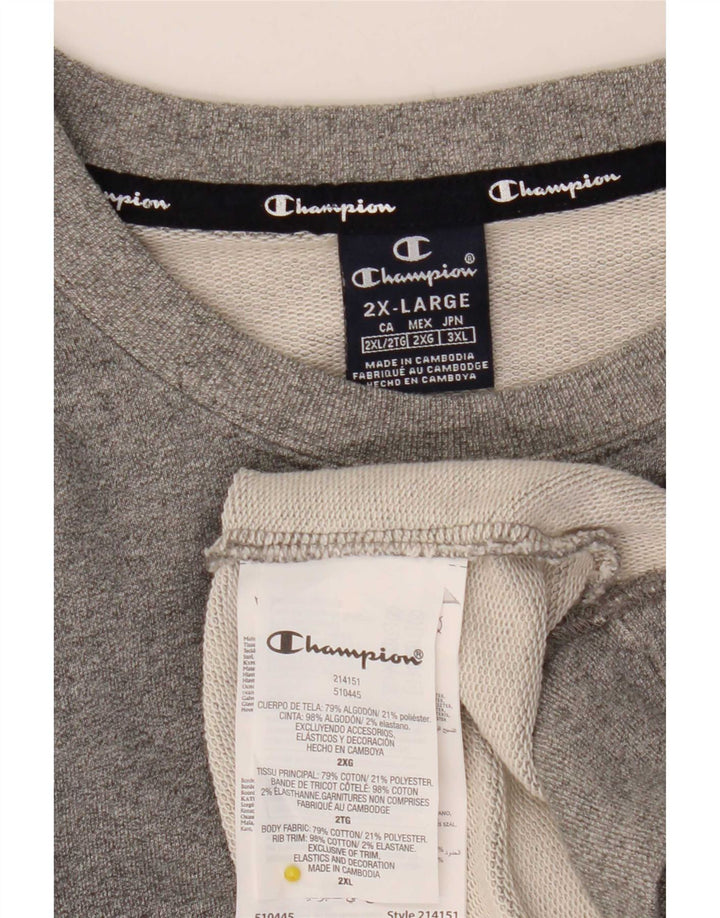 Champion Herren-Sweatshirt, Pullover, 2XL, grau gefleckte Baumwolle