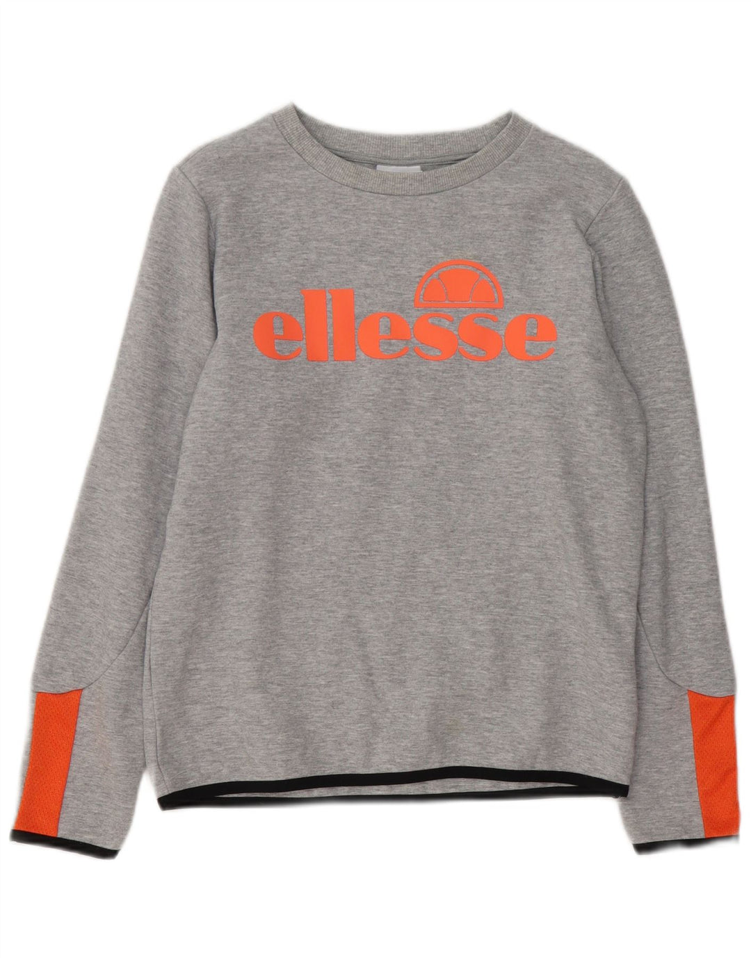 ELLESSE Grafik-Sweatshirtpullover für Damen, UK 14, Größe L, grau meliert, Baumwolle