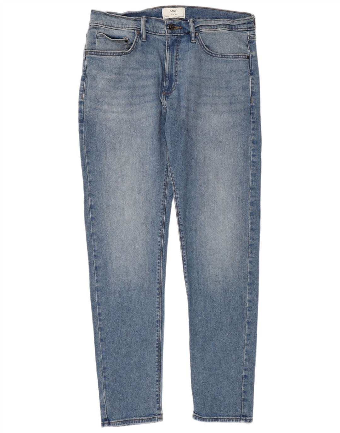 Marks & Spencer Herren Slim Jeans W32 L31 Blaue Baumwolle