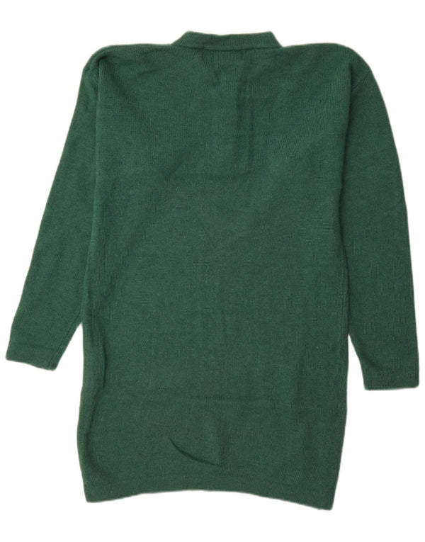 Vintage Damen Langarm-Übergroßes Pulloverkleid UK 10 Small Green