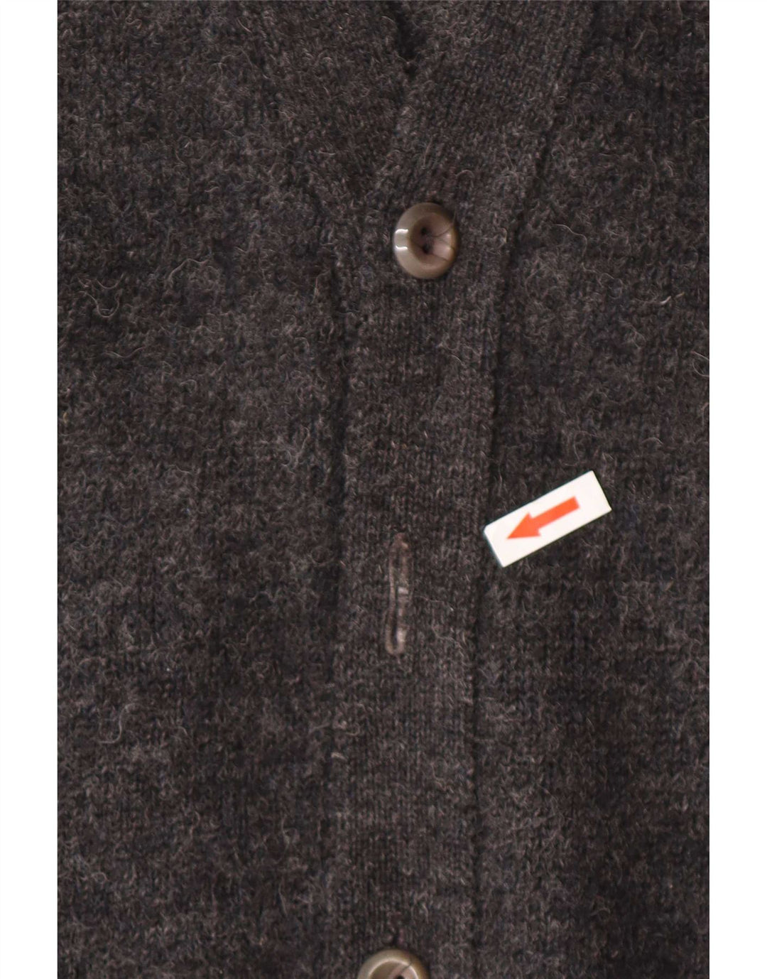 Vintage Herren Cardigan Pullover Mittelgraue Schurwolle