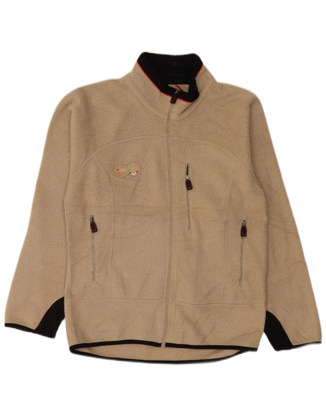 FILA Herren Fleecejacke UK 38 Mittelbeige Farbblock