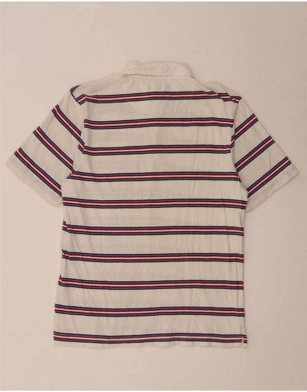 Vans Mens Polo Shirt Medium White Striped Cotton