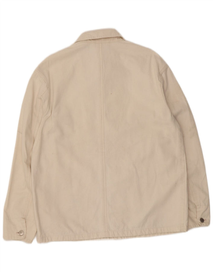 Zara Herren-Utility-Jacke UK 40 Large Beige Baumwolle