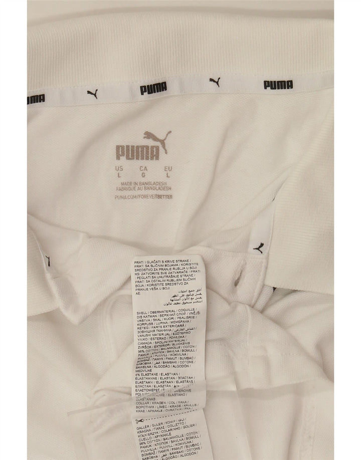 PUMA Herren-Poloshirt, groß, weiße Baumwolle