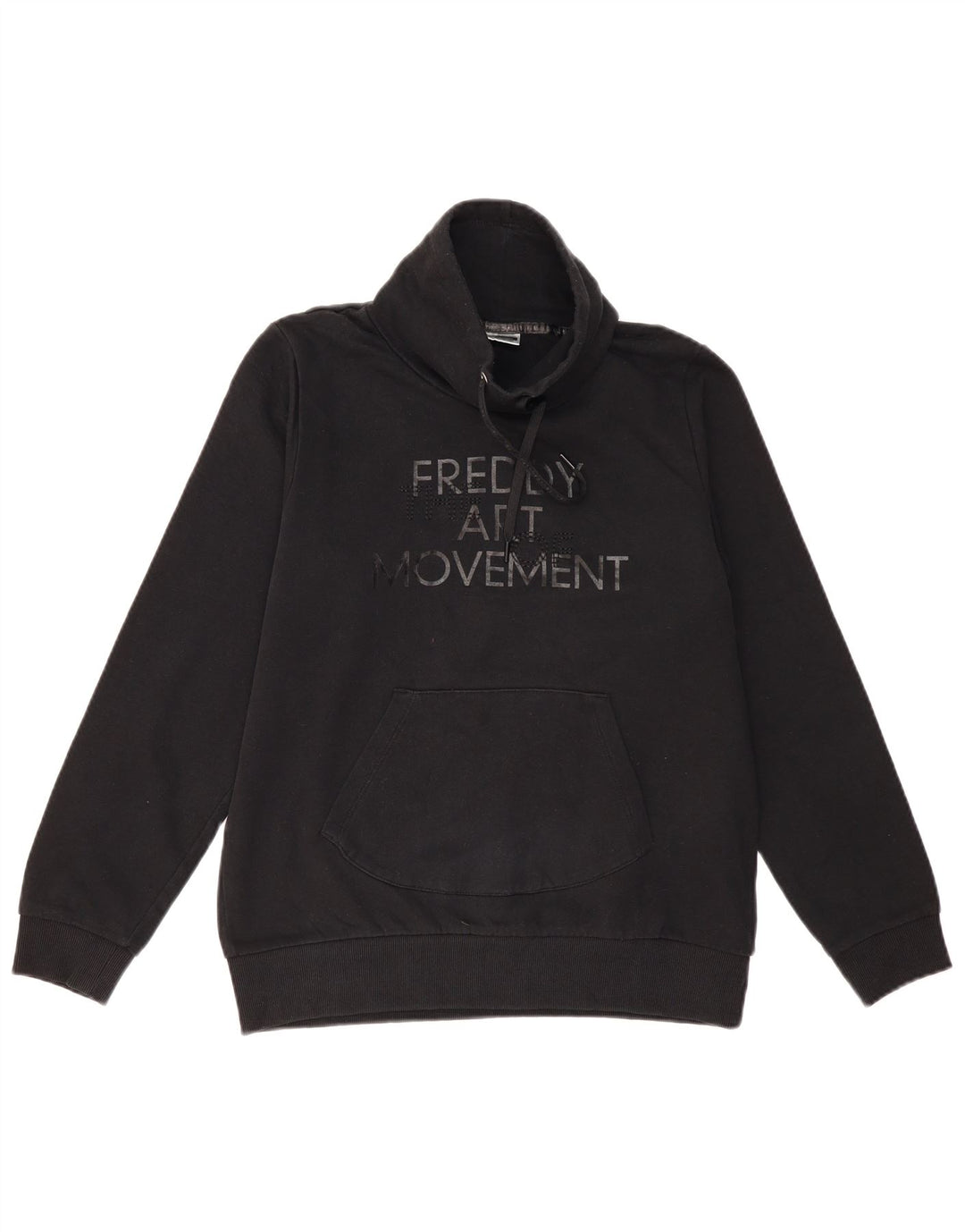 Freddy Damen Grafik-Sweatshirt-Pullover UK 14 Mittelschwarze Baumwolle