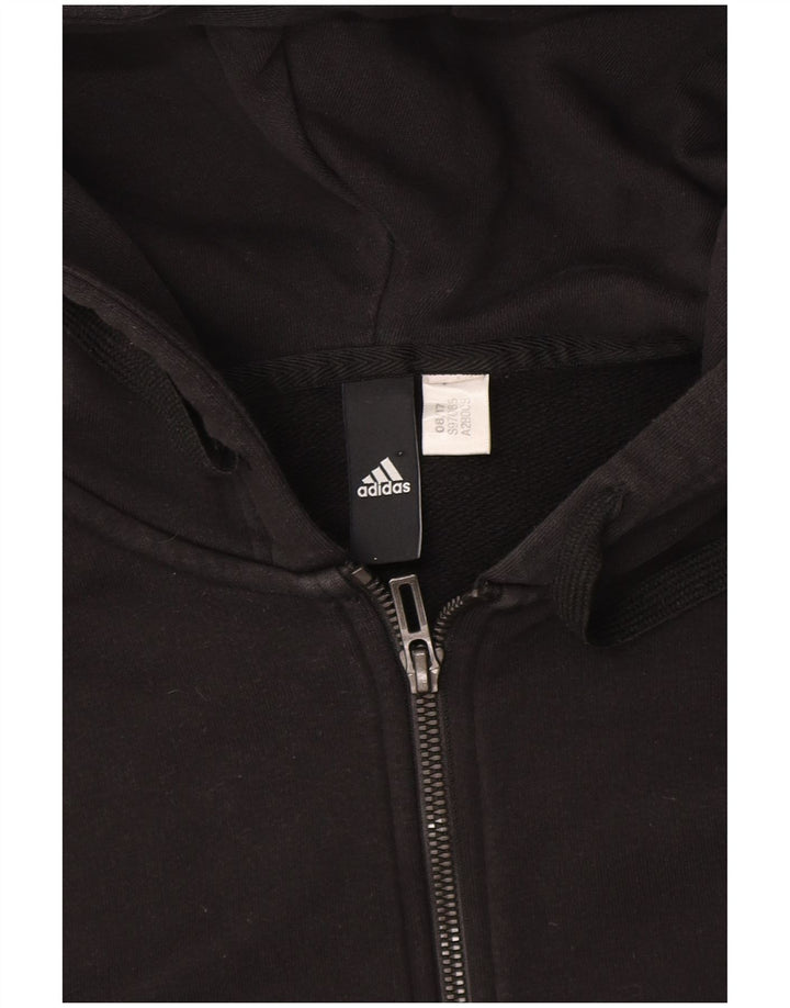Adidas Damen Zip Hoodie Pullover UK 12 Medium Schwarz
