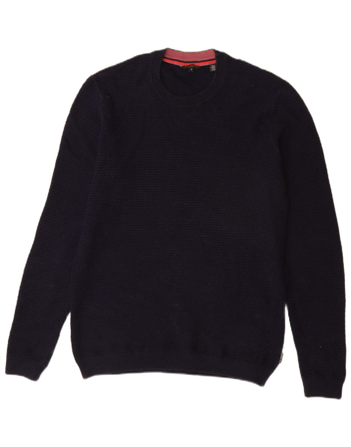 Ted Baker Herren-Pullover mit Rundhalsausschnitt, Größe 3, mittelgroß, marineblau, Baumwolle