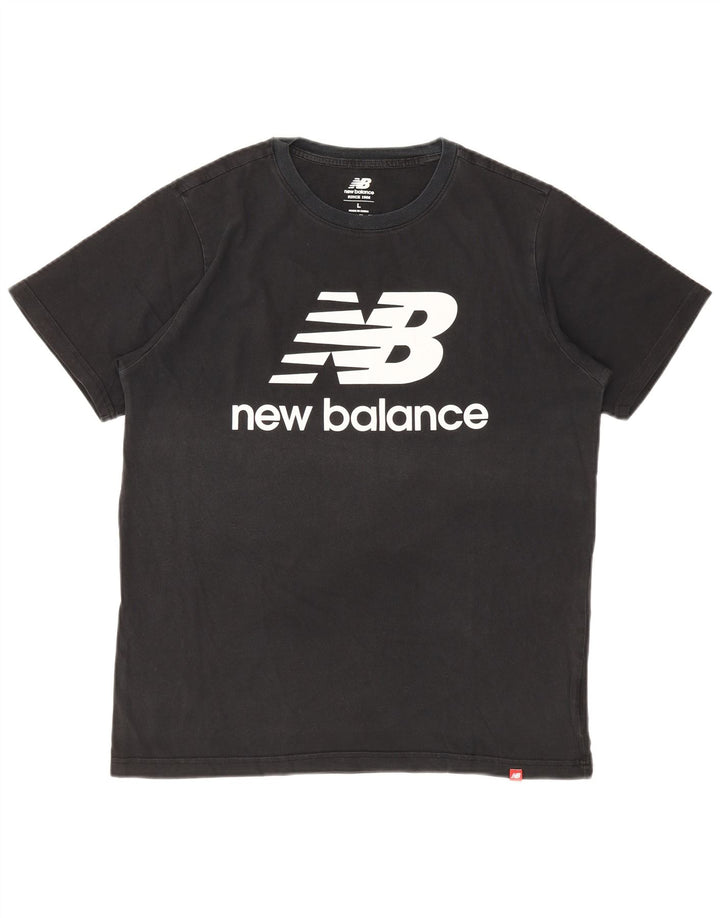 NEW BALANCE Herren T-Shirt mit Grafik, Größe L, Schwarz