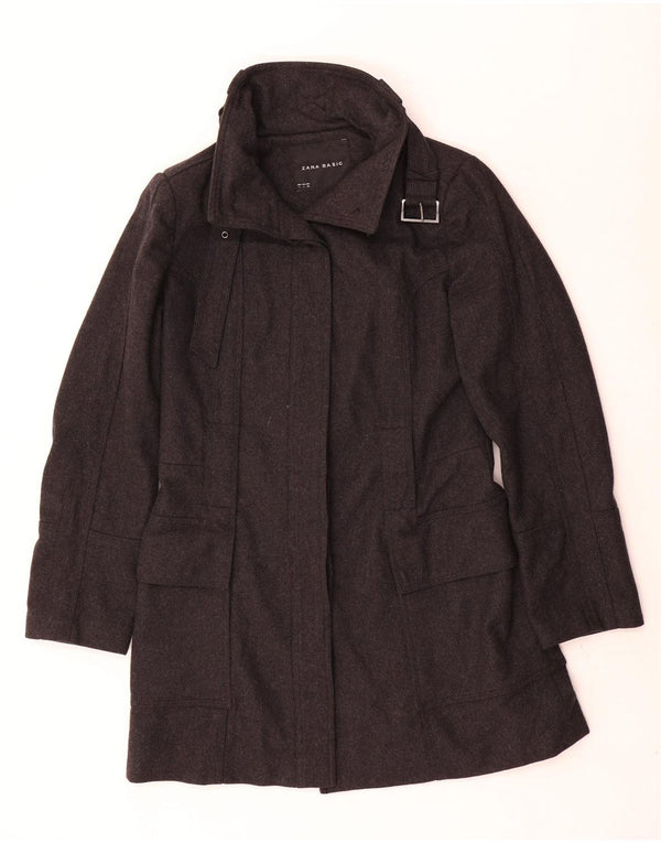 Zara Damen Mantel UK 14 Große graue Wolle