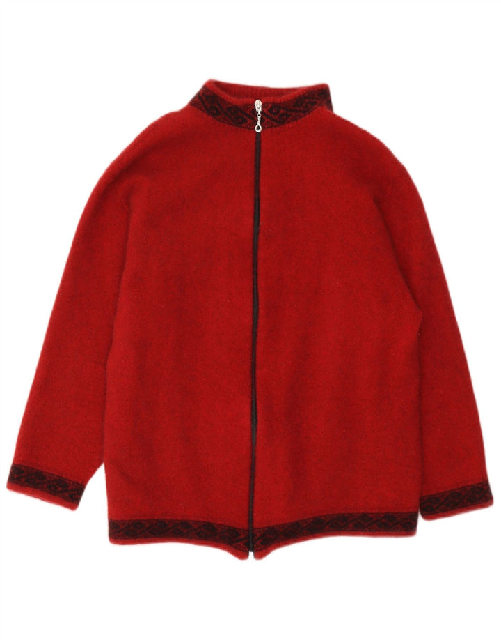 Lothlorian Damen Strickjacke Pullover UK 18 XL Rot Geometrisch