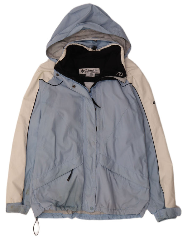 Columbia Damen Interchange Kapuzen-Regenjacke UK 16 Large Blue Colourblock
