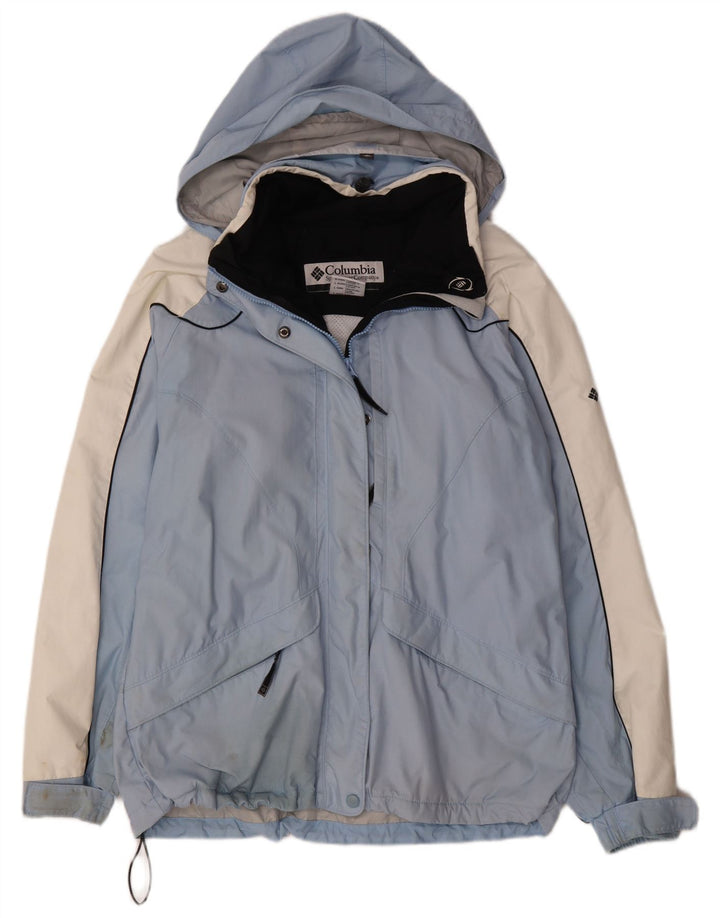 Columbia Damen Interchange Kapuzen-Regenjacke UK 16 Large Blue Colourblock