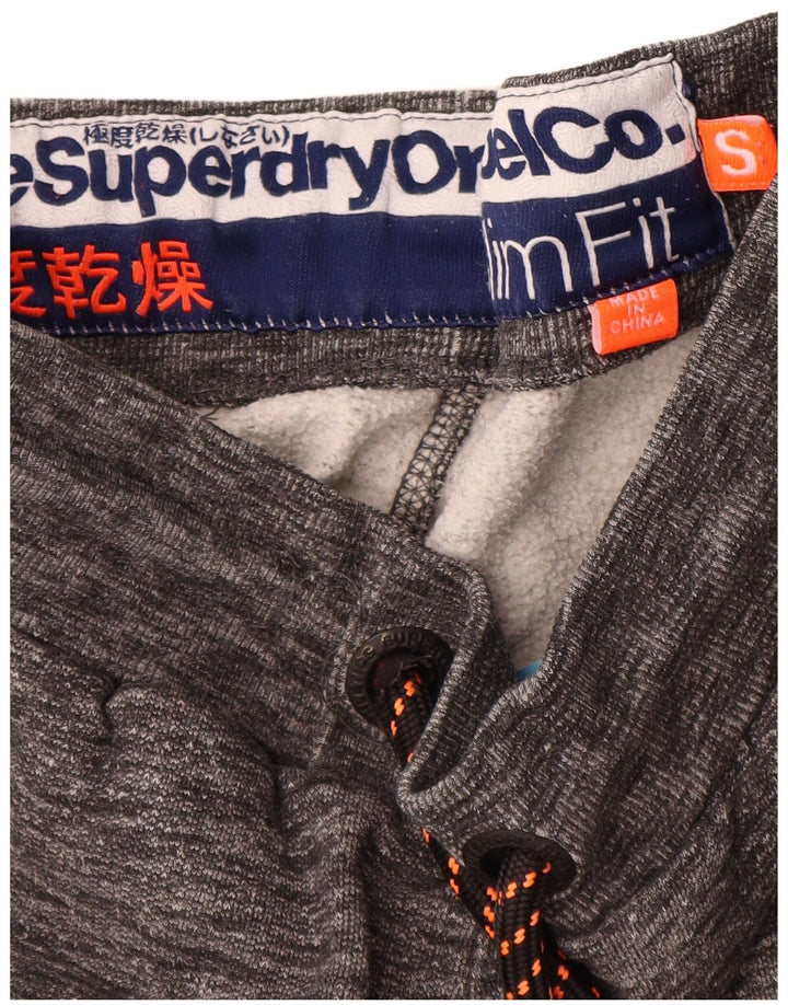 SUPERDRY Slim-Fit-Trainingshose für Herren, Jogginghose, klein, grau gefleckt