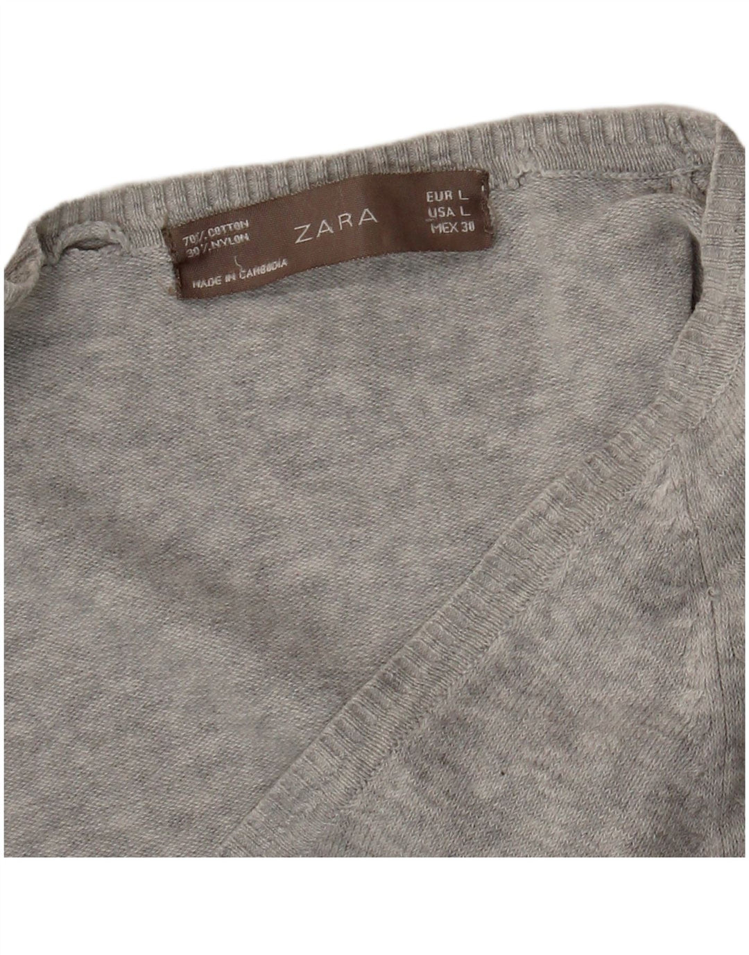 Zara Damen-Cardigan-Pullover UK 14 Large Grau meliert