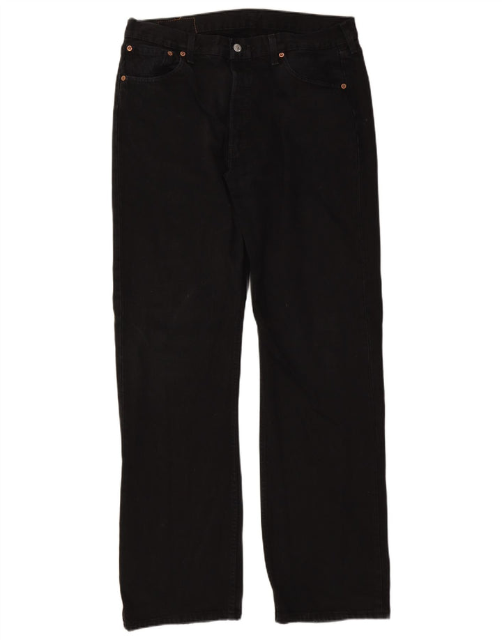 Levi's Herren 501 Straight Jeans W36 L34 Schwarze Baumwolle